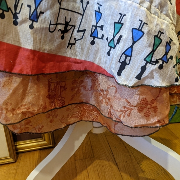 Boho silk blend wrap skirt size large - Picture 4 of 10